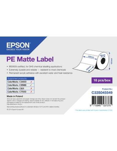 Epson PE Matte Label - Die-cut Roll 102mm x 152mm, 185 labels