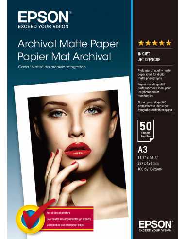 Epson Archival Matte Paper, DIN A3, 189 g m², 50 hojas