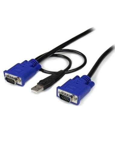StarTech.com Cable KVM de 3m Ultra Delgado Todo en Uno VGA USB HD15 - 10ft Pies 2 en 1