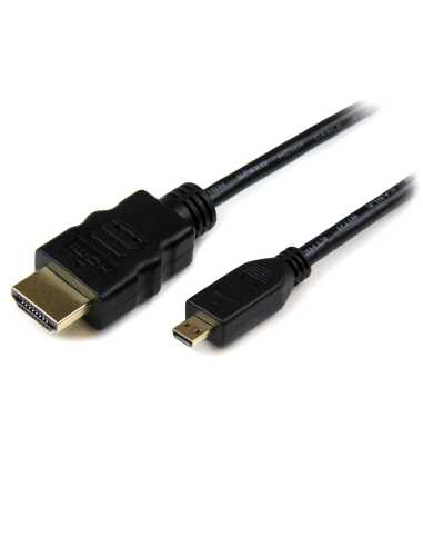 StarTech.com Cable de 50cm Micro HDMI a HDMI con Ethernet - Vídeo de 4K a 30Hz - Cable Adaptador Conversor Micro HDMI Tipo D de