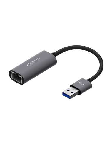 AISENS Conversor USB 3.0 A Ethernet Gigabit 10 100 1000 Mbps, Gris, 15cm