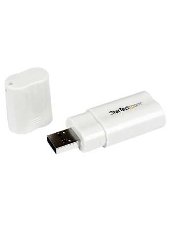 StarTech.com Tarjeta de Sonido Estéreo USB Externa Adaptador Conversor - Blanco