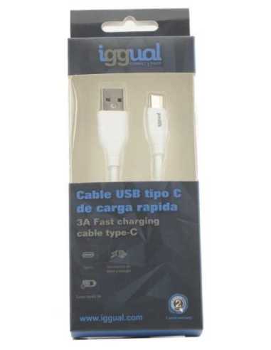 iggual Cable USB-A USB-C 100 cm blanco Q3.0 3A