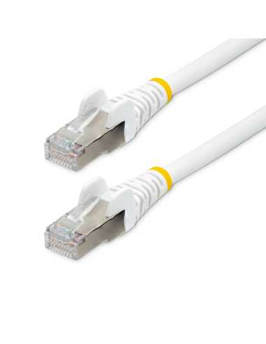 StarTech.com Cable de 3m de Red Ethernet CAT6a - Blanco - Low Smoke Zero Halogen (LSZH) - 10GbE - 500MHz - PoE++ de 100W -