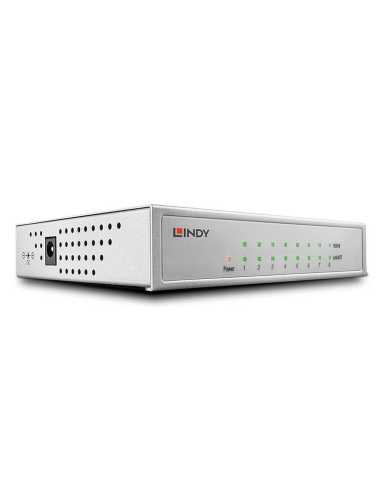 Lindy 25045 switch Gestionado Gigabit Ethernet (10 100 1000) Energía sobre Ethernet (PoE) Plata