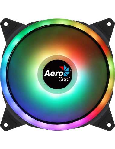 Aerocool DUO14 Ventilador PC 14cm ARGB LED Dual Ring Antivibración 6 Pines Negro