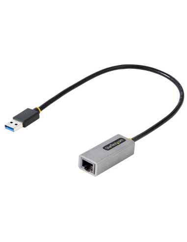 StarTech.com Adaptador USB 3.0 a Ethernet Gigabit de 10 100 1000 para Portátiles - con Cable Incorporado de 30cm - Adaptador