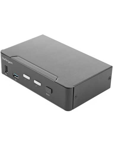 StarTech.com Switch Conmutador KVM de 2 Puertos HDMI 2.0 4K para 1 Monitor - Vídeo de 4K y 60Hz Ultra HD - HDR - Hub Ladrón USB