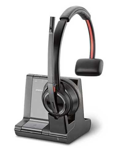 POLY W8210-M, MSFT Auriculares Inalámbrico Diadema Oficina Centro de llamadas Bluetooth Negro