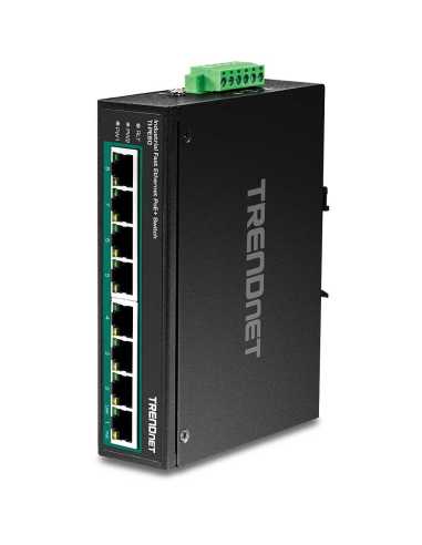 Trendnet TI-PE80 switch No administrado Fast Ethernet (10 100) Energía sobre Ethernet (PoE) Negro