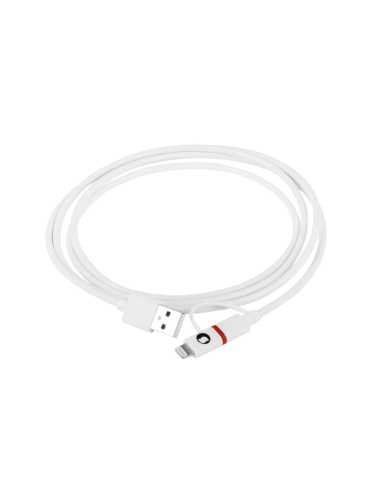SilverHT Cable Combo MFI - MicroUSB + Lightning 1,5m - Blanco