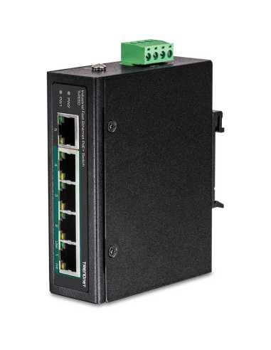 Trendnet TI-PE50 switch No administrado Fast Ethernet (10 100) Energía sobre Ethernet (PoE) Negro