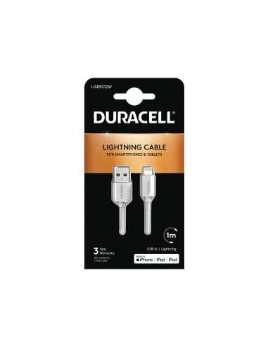 Duracell USB5012W cable de conector Lightning 1 m Blanco
