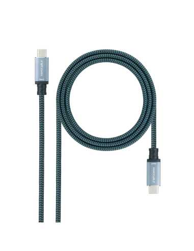 Nanocable Cable USB 3.1 Gen2 10Gbps 5A, 4K 60Hz, USB-C M-USB-C M, Gris Negro, 2 m