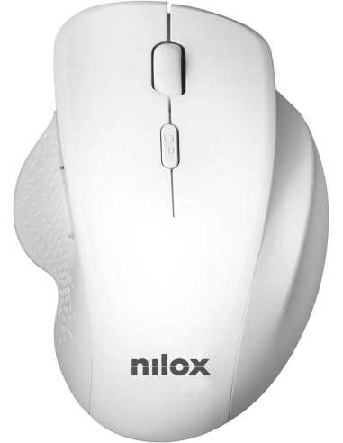Nilox Ratón Ergonómico Wireless 3200 DPI Blanco