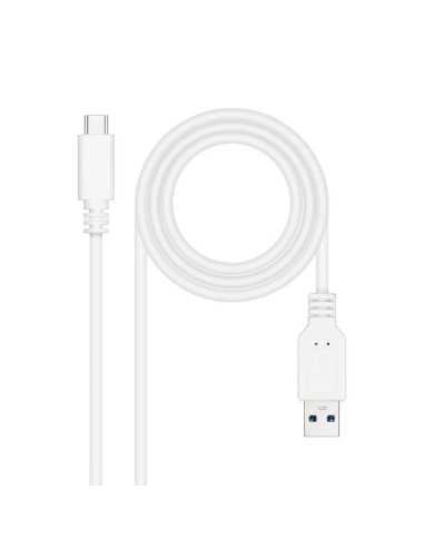Nanocable Cable USB 3.1, Gen2 10 Gbps 3A, tipo USB-C M-A M, Blanco, 0.5 m