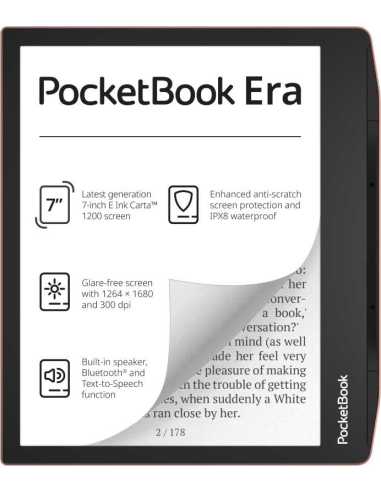 PocketBook 700 Era Copper lectore de e-book Pantalla táctil 64 GB Negro, Cobre