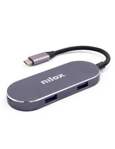 Nilox MINI-DOCKING USB-C HDMI, 3 PUERTOS USB 3.0 Y USBC
