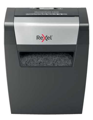 Rexel Momentum X406 triturador de papel Corte en partículas Azul, Gris