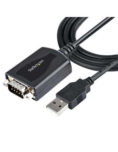 StarTech.com Cable de 91cm USB a Serie con Retención de Puerto COM, Conversor DB9 RS232 Macho a USB, Adaptador USB a Serie para