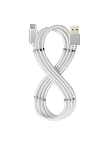 Celly USBUSBCMAGWH cable USB 1 m USB 3.2 Gen 1 (3.1 Gen 1) USB A USB C Blanco