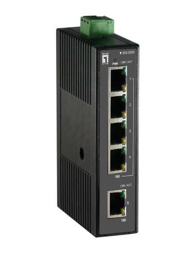 LevelOne IES-0500 switch No administrado Fast Ethernet (10 100) Negro