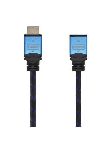 AISENS Cable HDMI V2.0 Prolongador Premium Alta Velocidad HEC 4K@60Hz 18Gbps, A M-A H, Negro Azul, 3.0m