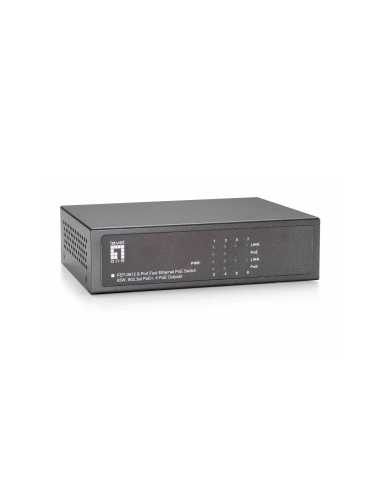 LevelOne Switch Fast Ethernet PoE de 8 puertos, 4 Ports RJ45, 4 Ports RJ45 PoE Plus, 61.6W