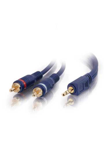 C2G 2m Velocity 3.5mm Stereo Male to Dual RCA Male Y-Cable cable de audio 3,5mm 2 x RCA Negro