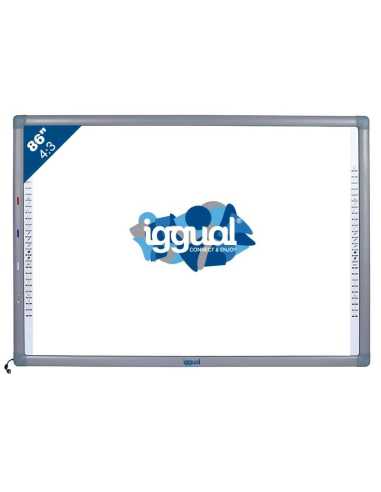 iggual IGG314371 pizarra blanca interactiva 2,18 m (86") Pantalla táctil Gris, Blanco USB