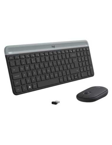 Logitech MK470 teclado Ratón incluido RF inalámbrico QWERTY Internacional de EE.UU. Grafito