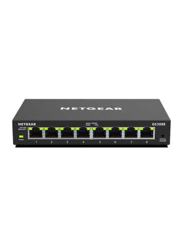 NETGEAR GS308E Gestionado Gigabit Ethernet (10 100 1000) Negro