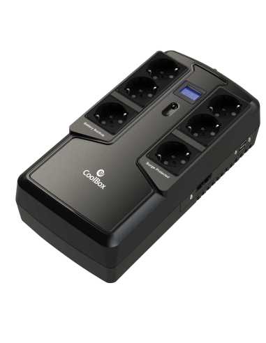 CoolBox COO-SAISCU2-800 sistema de alimentación ininterrumpida (UPS) 0,8 kVA 480 W 6 salidas AC
