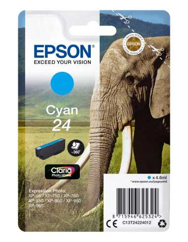 Epson Elephant Cartucho 24 cian (etiqueta RF)