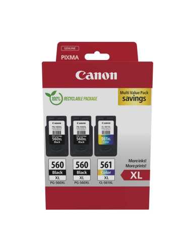 Canon 3712C009 cartucho de tinta 3 pieza(s) Original Alto rendimiento (XL) Negro, Cian, Magenta, Amarillo