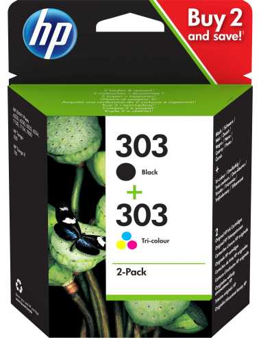 HP Paquete de 2 cartuchos de tinta Original 303 negro tricolor