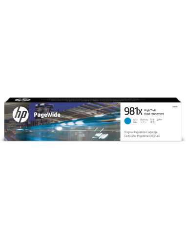 HP Cartucho original PageWide 981X cian de alto rendimiento
