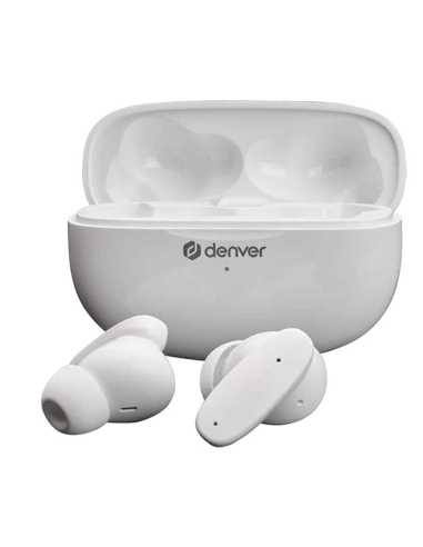Denver TWE-49ENC auricular y casco Auriculares True Wireless Stereo (TWS) Dentro de oído Llamadas Música Bluetooth Blanco