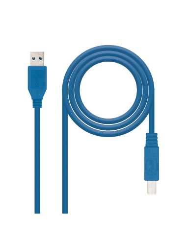 Nanocable 10.01.0802-BL cable USB 2 m USB 3.2 Gen 1 (3.1 Gen 1) USB A USB B Azul