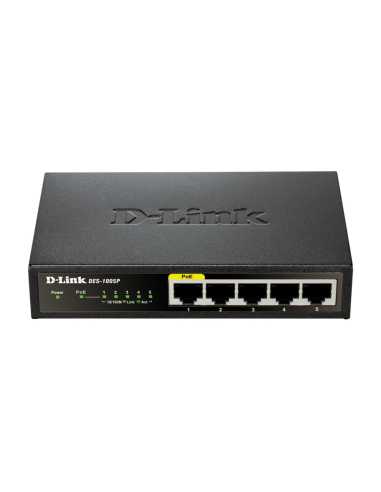 D-Link DES-1005P No administrado L2 Fast Ethernet (10 100) Energía sobre Ethernet (PoE) Negro