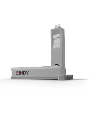 Lindy 40427 bloqueador de puerto Bloqueador de puerto + clave USB Tipo C Blanco 5 pieza(s)