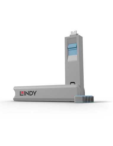 Lindy 40465 bloqueador de puerto Bloqueador de puerto + clave USB Tipo C Azul Acrilonitrilo butadieno estireno (ABS) 1 pieza(s)