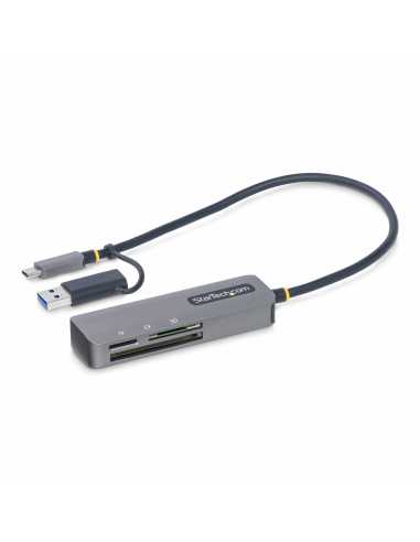 StarTech.com Lector USB 3.0 de Tarjetas de Memoria Flash SD CompactFlash y microSD - Grabador USB-C de Tarjetas de Memoria -