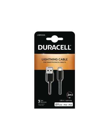 Duracell USB5022A cable de conector Lightning 2 m Negro
