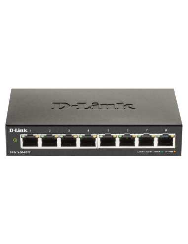 D-Link DGS-1100-08V2 Gestionado L2 Gigabit Ethernet (10 100 1000) Negro