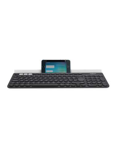 Logitech K780 Multi-Device Wireless Keyboard teclado RF Wireless + Bluetooth QWERTY Inglés del Reino Unido Gris, Blanco