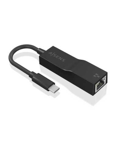 AISENS Conversor USB3.1 Gen1 USB-C a Ethernet Gigabit 10 100 1000 Mbps, Negro, 11 cm