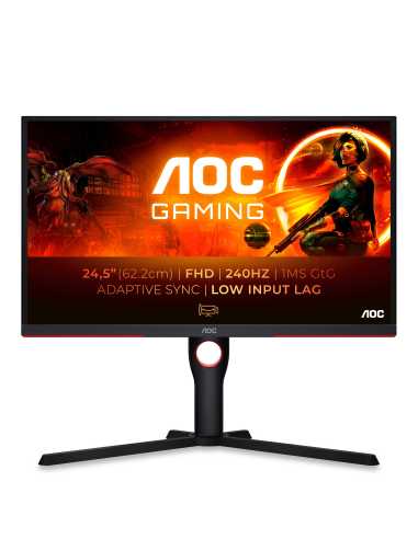 AOC G3 25G3ZM BK pantalla para PC 62,2 cm (24.5") 1920 x 1080 Pixeles Full HD Negro, Rojo