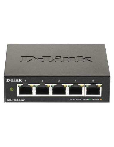 D-Link DGS-1100-05V2 E switch Gestionado L2 Gigabit Ethernet (10 100 1000) Negro