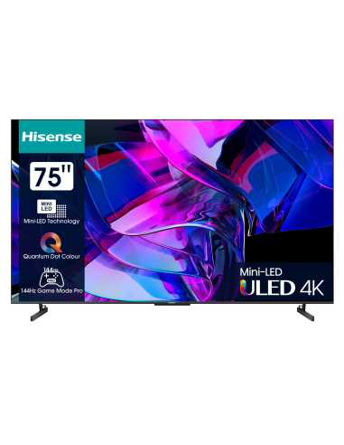 Hisense U7KQ 75U7KQ Televisor 190,5 cm (75") 4K Ultra HD Smart TV Wifi Antracita 1000 cd m²